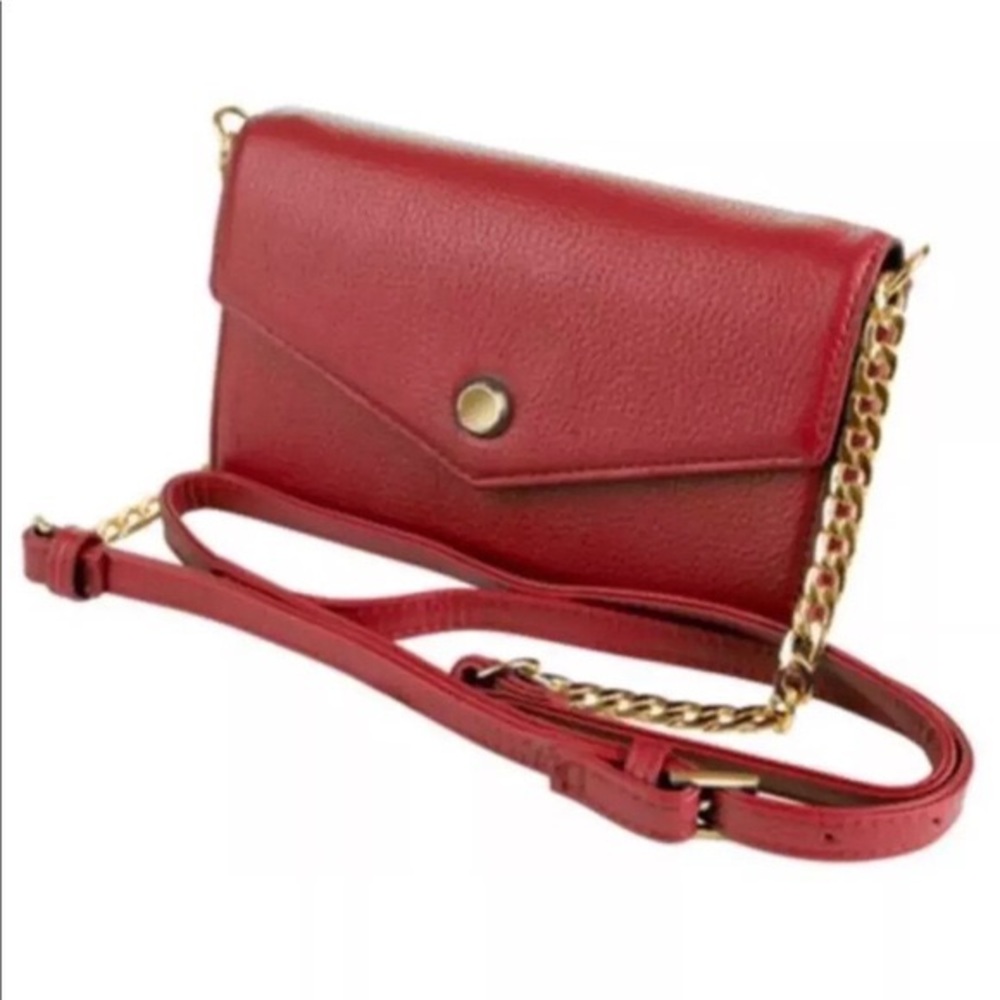 Stella & Max Red Leather Crossbody Handbag